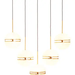 Linnea Five Ball Brass Pendant Light