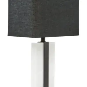 Samara Elvie Black and White Marble Table Lamp