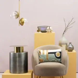 Natalia Gold Finish Pendant Light With Two Glass Shades