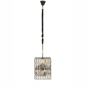 Zuri Black Iron And Crystal Chandelier